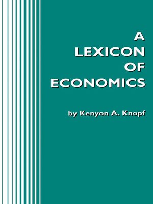 cover image of A Lexicon of Economics